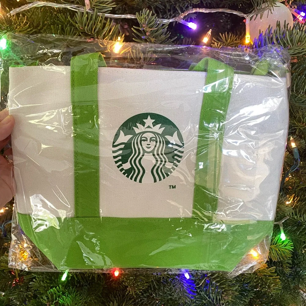 Starbucks Green and Cream Tote Bag